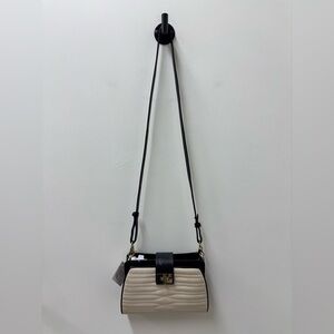 Brahmin Black and Cream Crossbody Bag